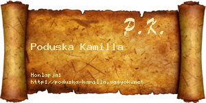 Poduska Kamilla névjegykártya
